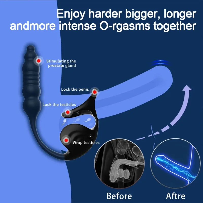 جديد الشرج هزاز جهاز تدليك للبروستاتا مع خاتم الديك بوتيسد محفز مع 9 سرعات تهتز طرق الكبار الجنس لعب للرجال مثلي الجنس #4