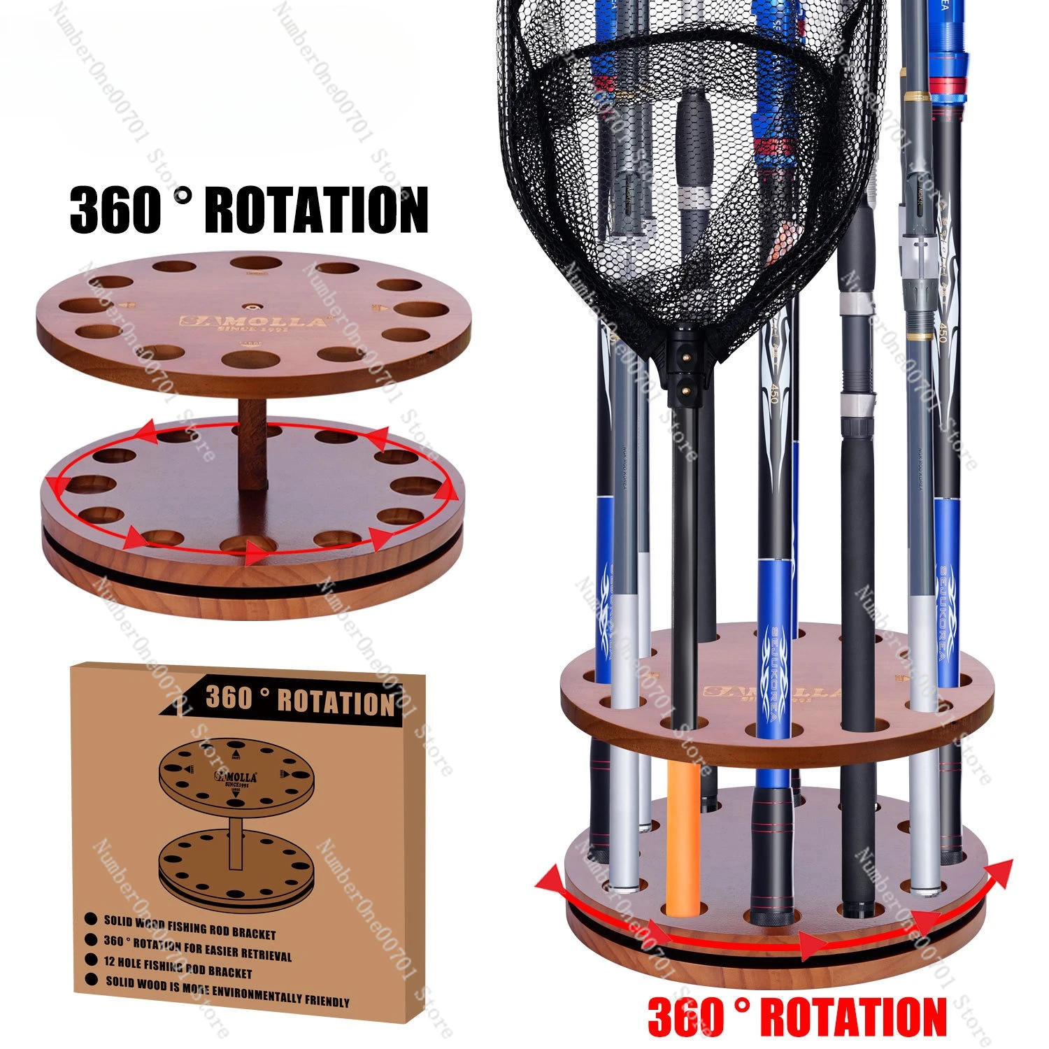 

Wooden Fishing Rod Storage Rack Lure Rod Display Rack Household Fishing Rod Rack