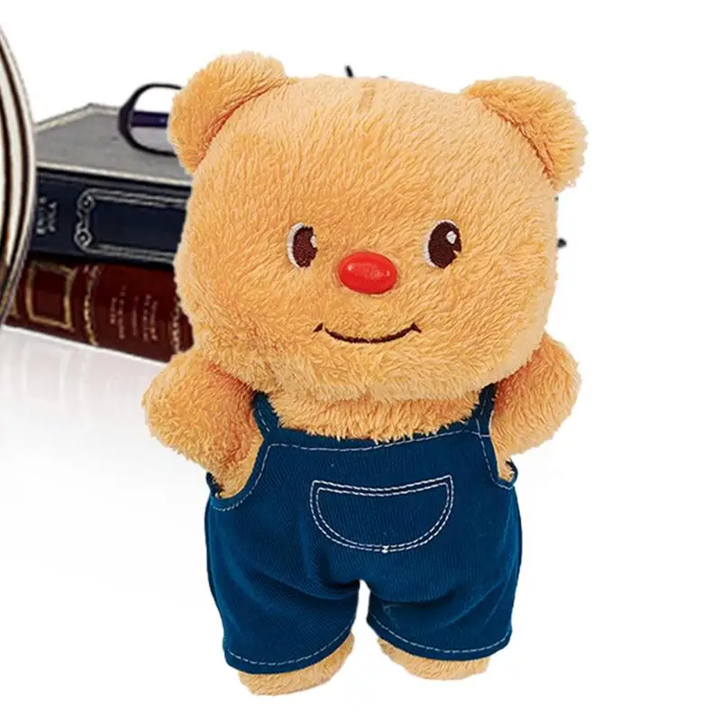 Plush Bear Toy Creative Cartoon Animal Toy Soft Animal Doll With Suspender Trousers Portable Children Toy For Accompany Relaxing