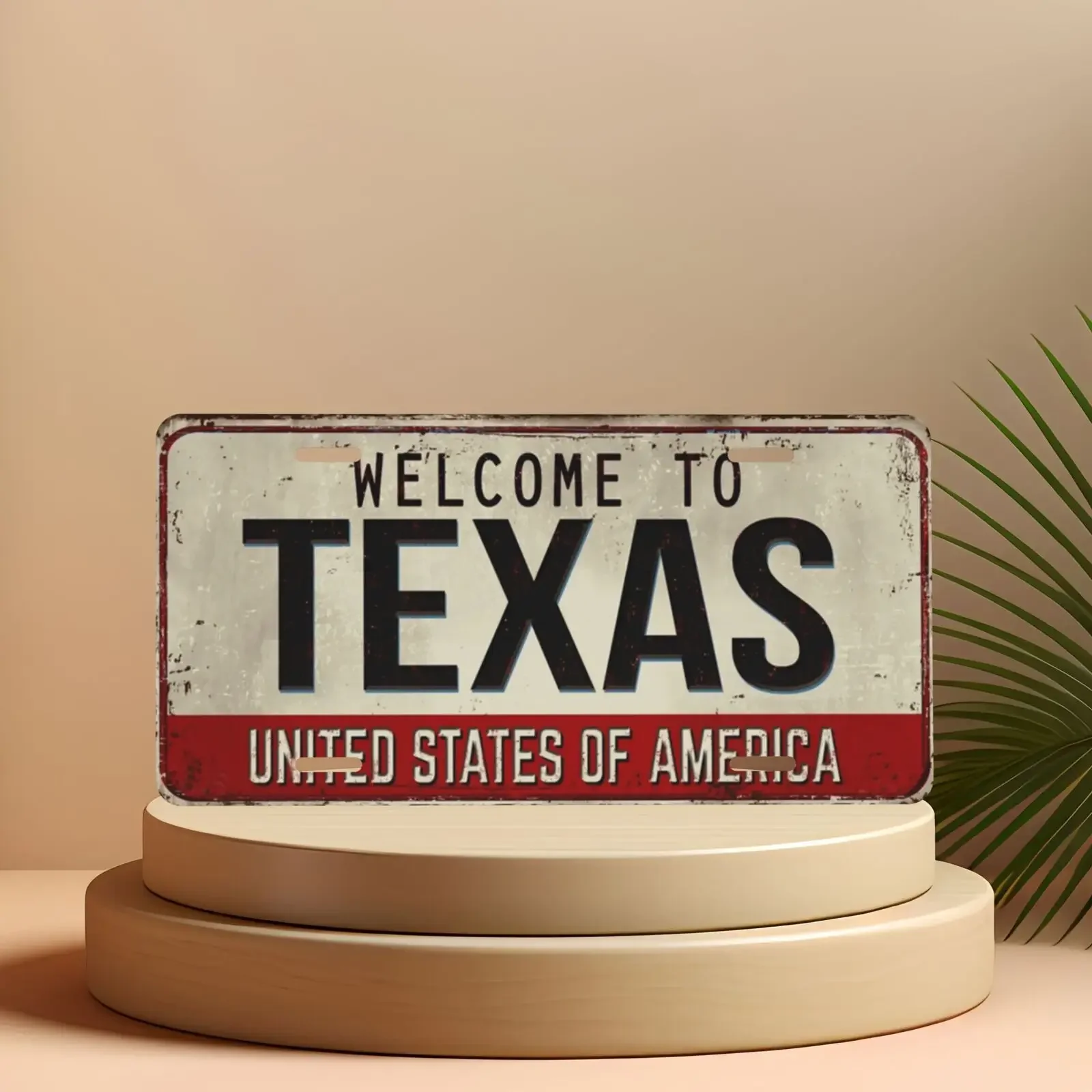 Decorative Aluminum License Plate, Welcome to The State of Texas, USA. This Is a Decorative License Plate for Personal Displa
