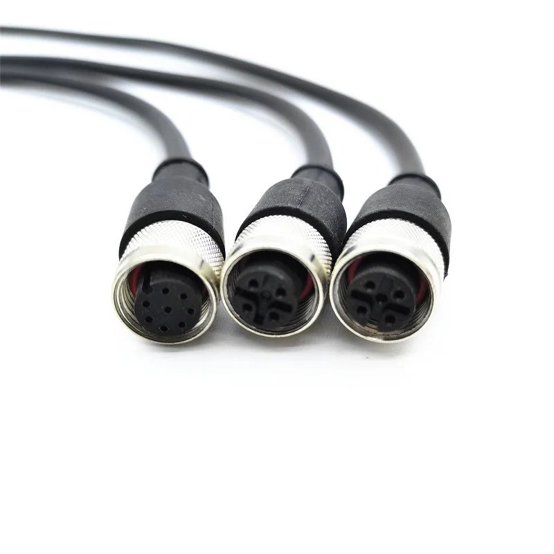 5PCS M12 4pin 5pin 8 pin  straight  Angle plug sensor connector female male linker with 2 meter cable