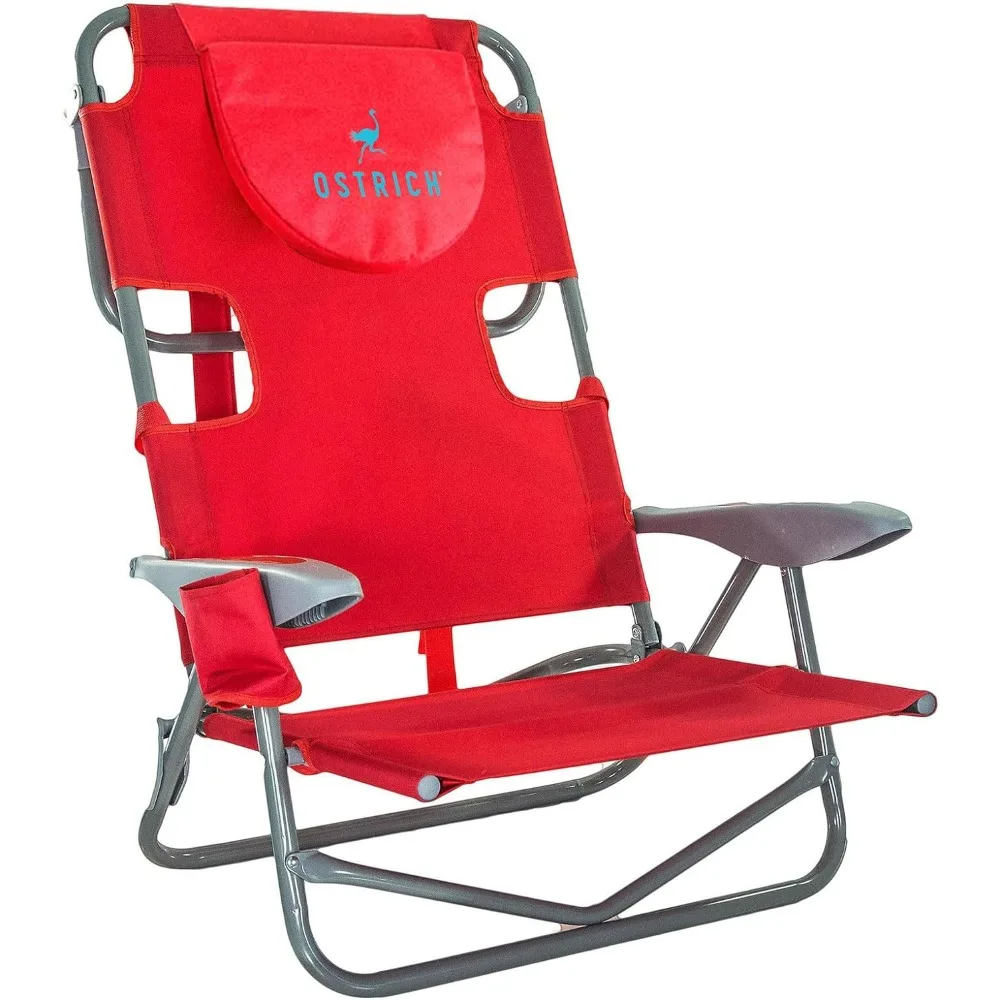 

On Your Back Backpack Beach Chair with Face Hole - Adjustable, Portable Lounge Chair with Cup Holder, Face Opening - Heavy Duty