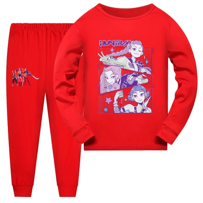 KPop Demon Hunters Mira Anime Merchandise Leuke pyjama voor basisschoolleerlingen Zachte huidvriendelijke herfst boven- en onderkant