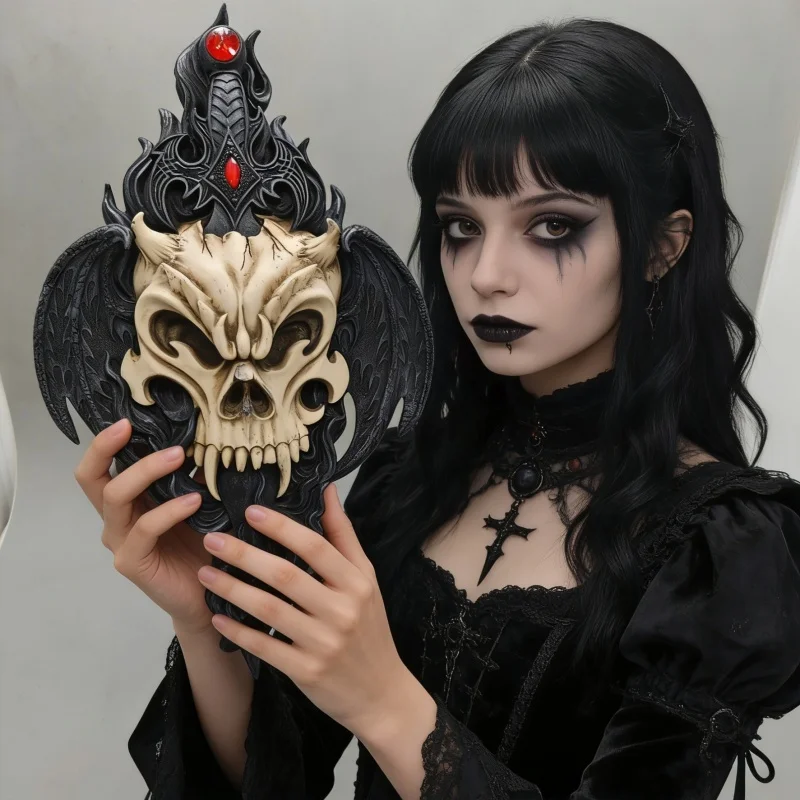 Halloween Dark Skull Mask, Gothic Demon Bone Decoration, Horror Party Prop, DIY Silicone Mold for Resin & Plaster Crafts