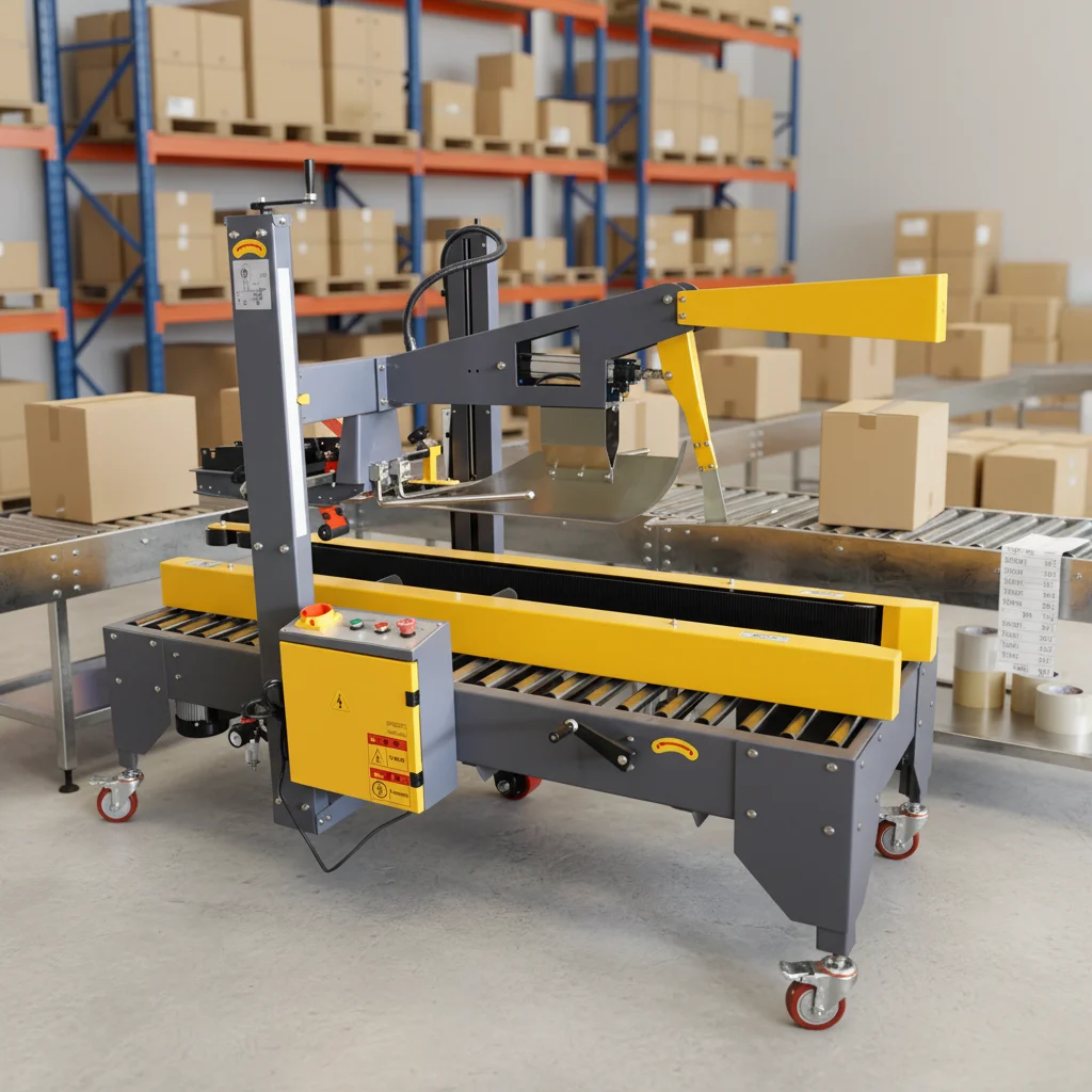 Durable Automatic Case/Carton Flap Fold Tape Sealer Box Closing Sealing Machine Large Carton Packaging Taping Machine for Sale