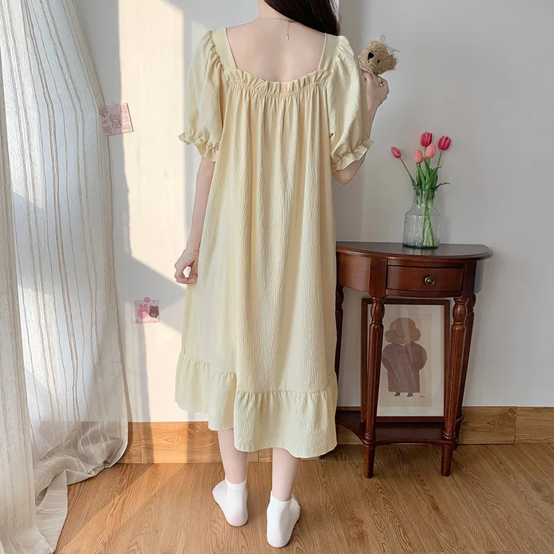 Women\'s New Nightgown Home Wear Thin Korean Version of the Spring and Summer French Princess Style Senior Sense of Sleep Dresses