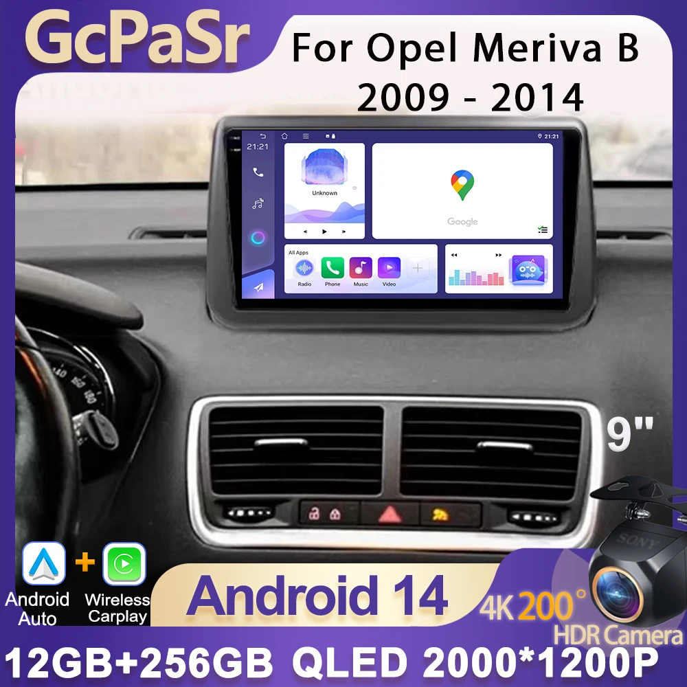 

Android 14 Carplay Car Radio For Opel Meriva B 2009 - 2014 Multimedia Navigation Stereo GPS Monitor Screen Video Player Auto DVD
