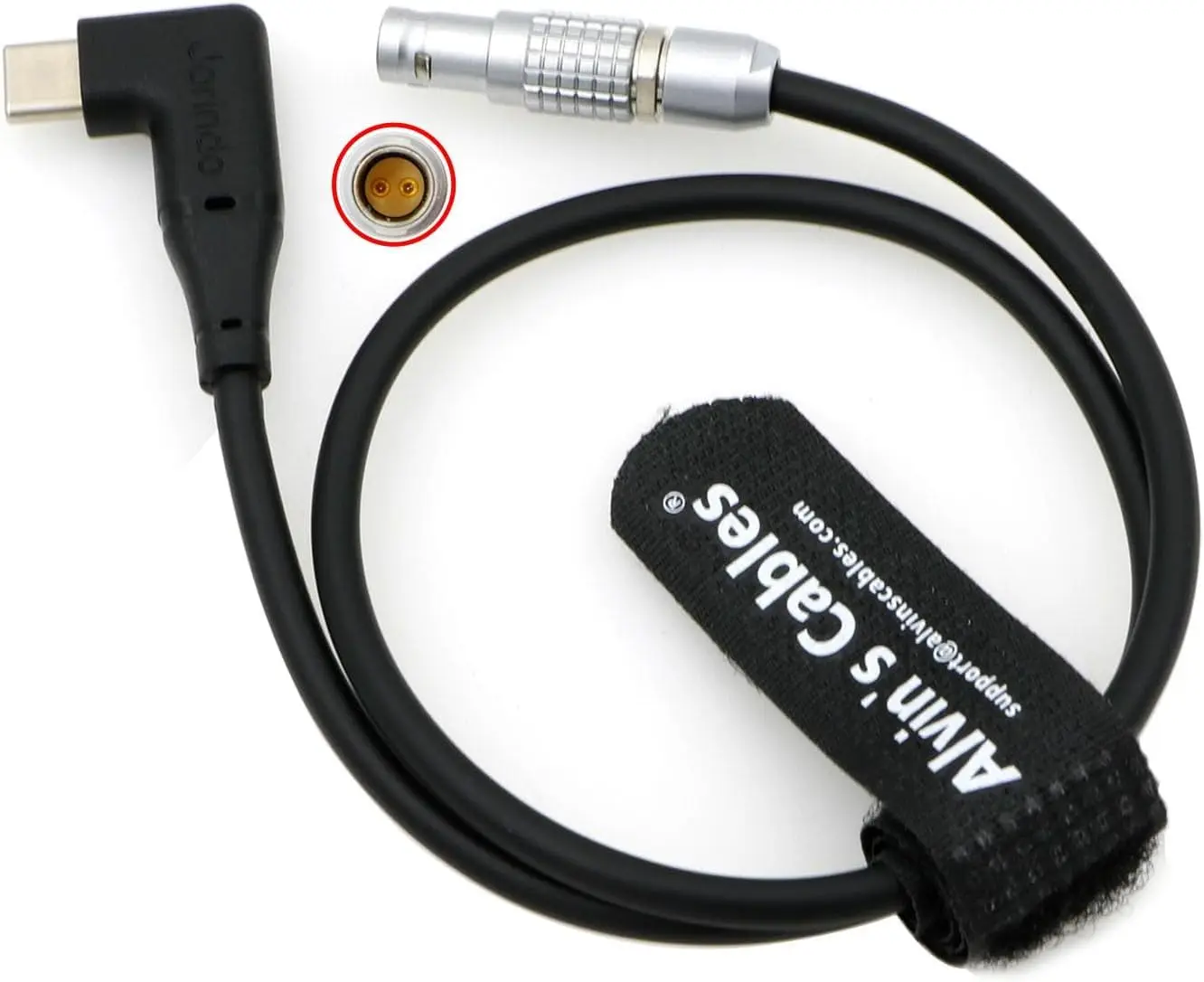 Alvin’s Cables Right Angle PD USB-C Type-C to 2 Pin Male Power Cable Fast Charging Cable for DJI Ronin| Tilta| Teradek| SmallHD| 2