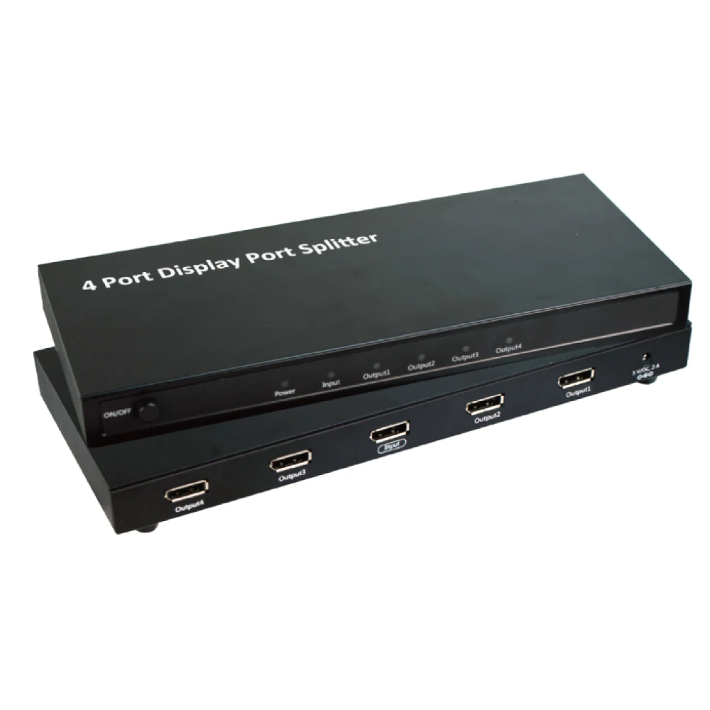 

DisplayPort 1.2a Dual Mode Splitter, 1 Input 4 Outputs, 4K@60Hz, 7.1 PCM, HBR2 21.6Gbps, SST/MST, Supports HDMI 1.4 & 3D Formats