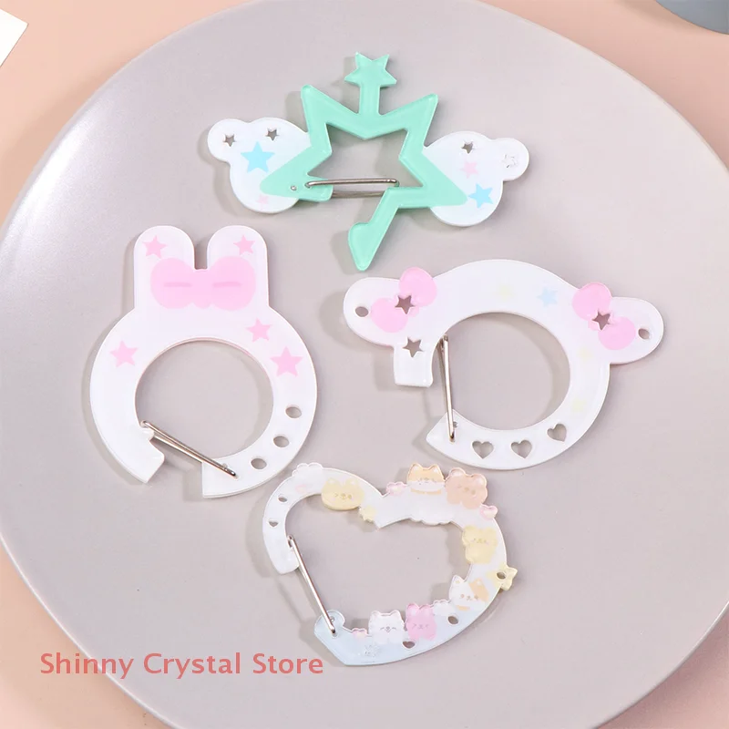 

Heart Bunny Themed Carabiner Keychain Lovely Cartoon Acrylic Keyring, Cute Bag Charms, Romantic Couple Key Rings Gifts