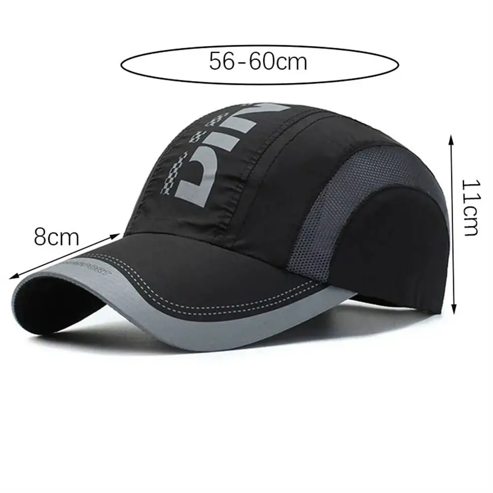 Hiking Breathable Quick Dry Cap Adjustable Snapback Baseball Cap Ultra-Thin Waterproof Truck Hat Outdoor Sport