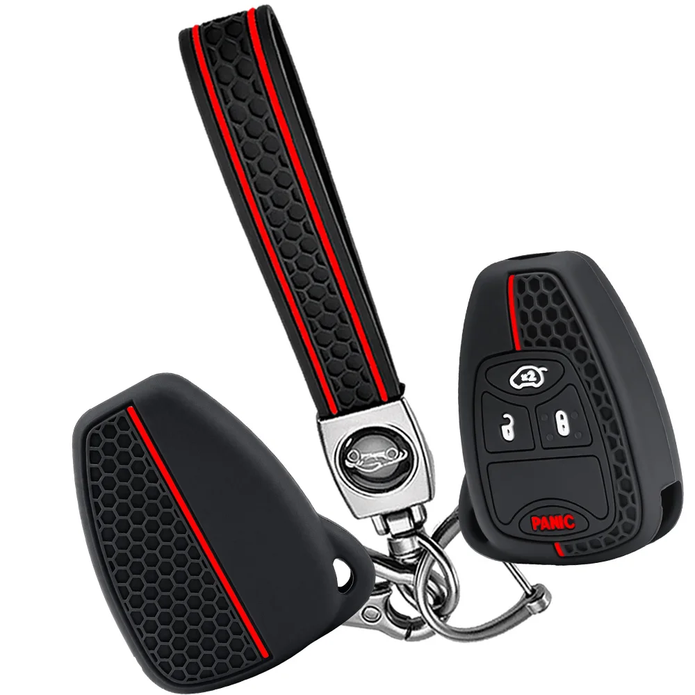 Smart Key Shell With Lanyard For Chrysler Pacifica Aspen 300C For Dodge Caravan Journey Nitro For Jeep Wrangler JK Dustproof