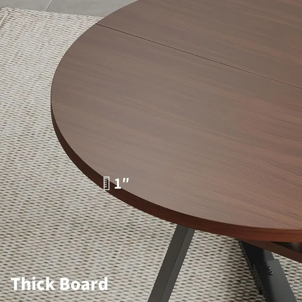 Set da pranzo contemporaneo a 4 posti in noce con tavolo portaoggetti per piccoli spazi