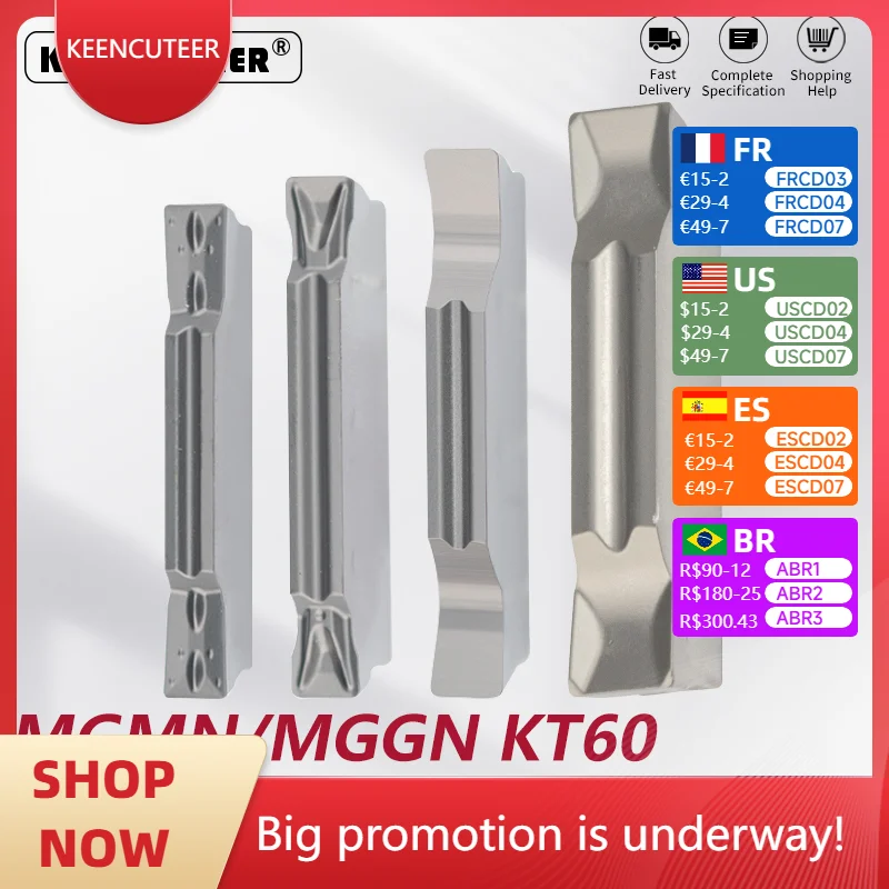 

MGMN full series of cutting and grooving tools 150/200/250/300/400/500 G type NC3020/3030/PC9030 carbide inserts