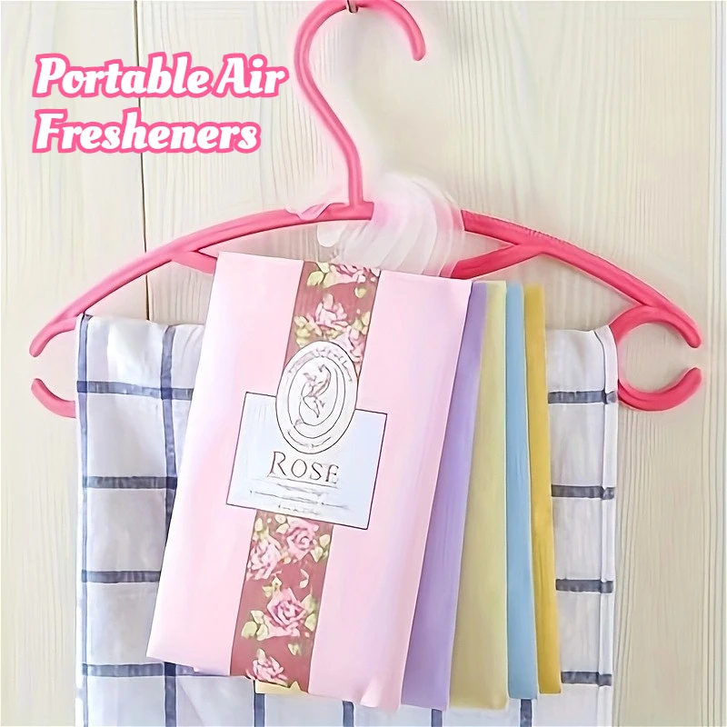 

​ ​ 5 шт., подвесные пакеты для устранения запахов в гардеробе-ароматическая океанская роза, лаванда, освежительная бумага для шкафа, холодильника, автомобиля, долговечная