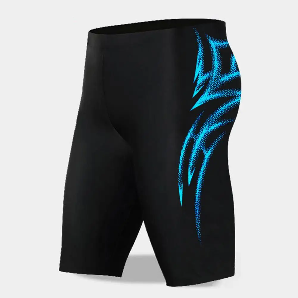 Durable Men Swimming Trunks Elastic Soft Quick Dry Breathable Slim Fit Color Matching Mid Waist Boxers Surfing Water Sports Swim