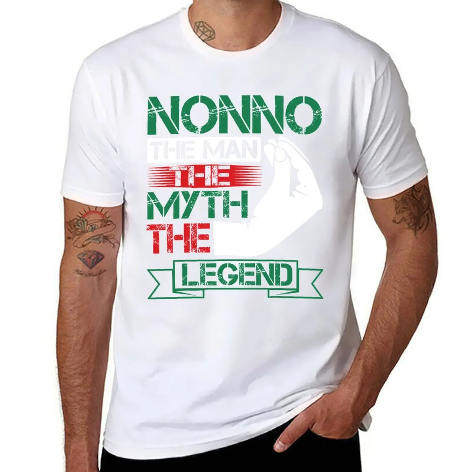 

Мужская футболка Nonno The Man, The Myth, The Legend - Nonno T-Shirt футболки с принтом для мужчин футболки для мужчин забавная футболка с графикой
