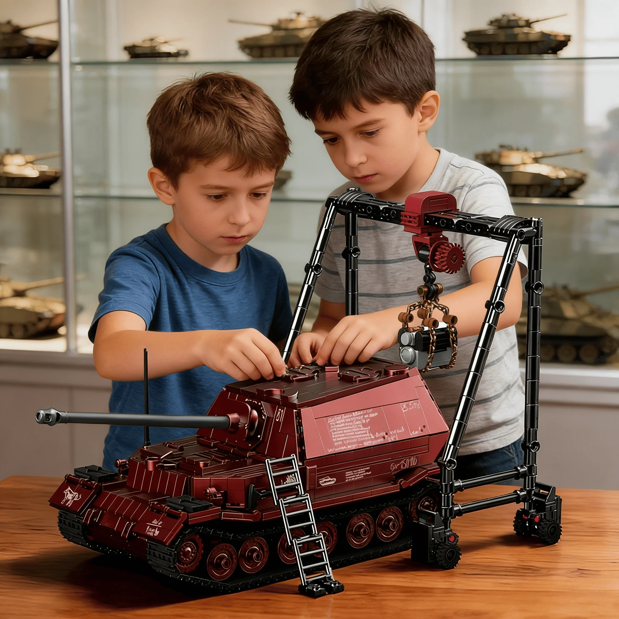 

Heavy tank destroyer military assembly DIY model building block ornament gift for friends