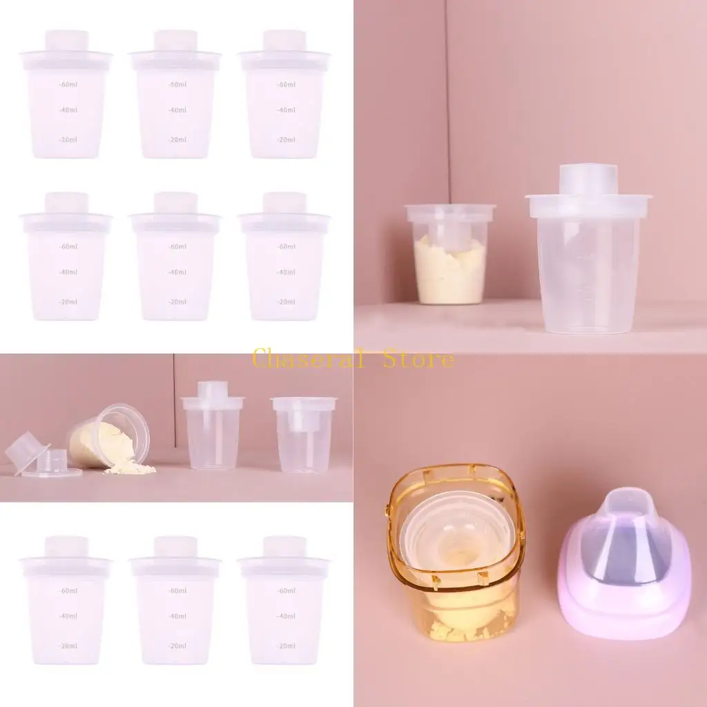 

E7CE 6 шт., контейнер для детского питания, прозрачные диспенсеры для детских смесей, коробка для хранения, чехол для кормления