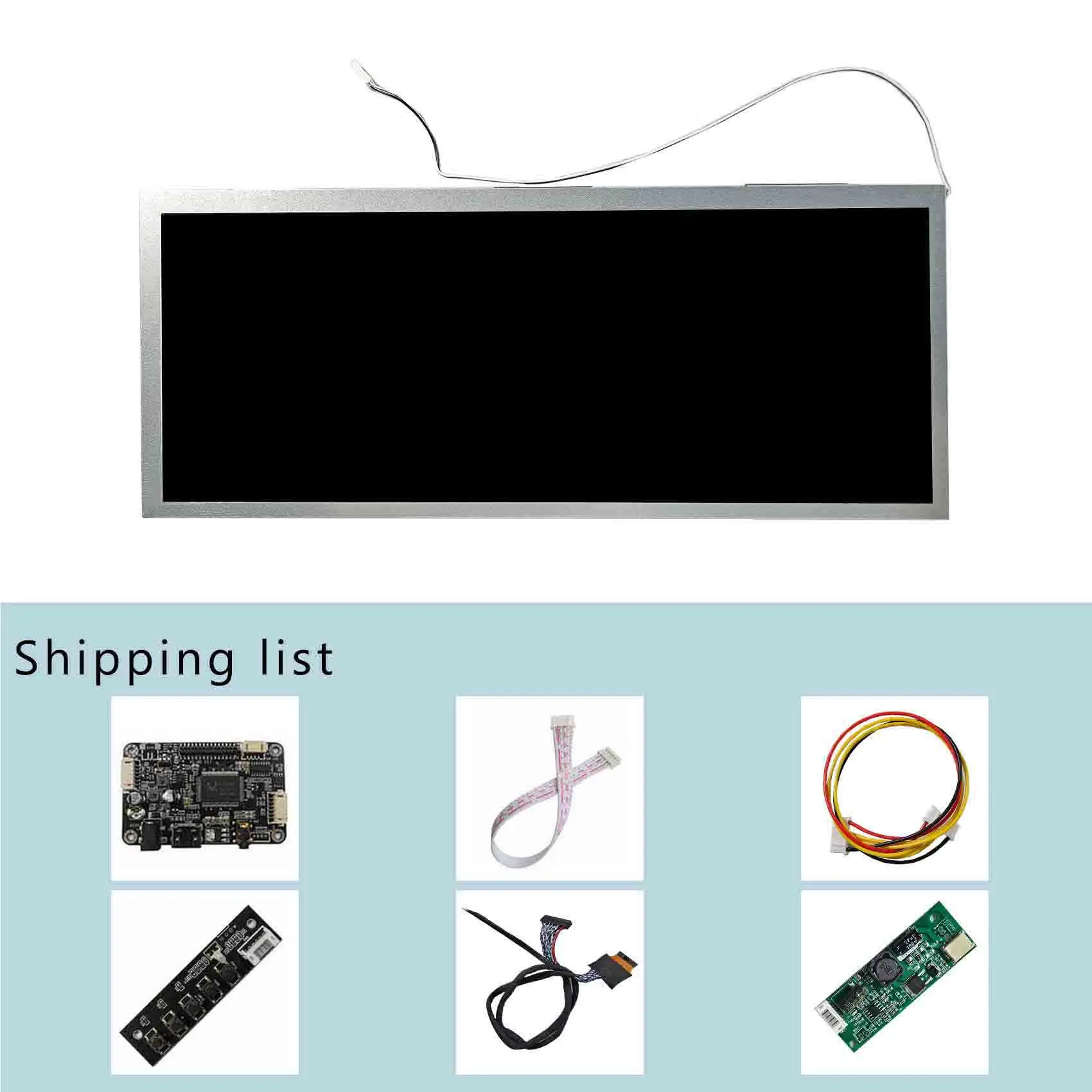 HD-mi-電子制御ボード,LCDディスプレイストリップ,超薄型スクリーン,12.3インチ,1920x720 ips,DIY