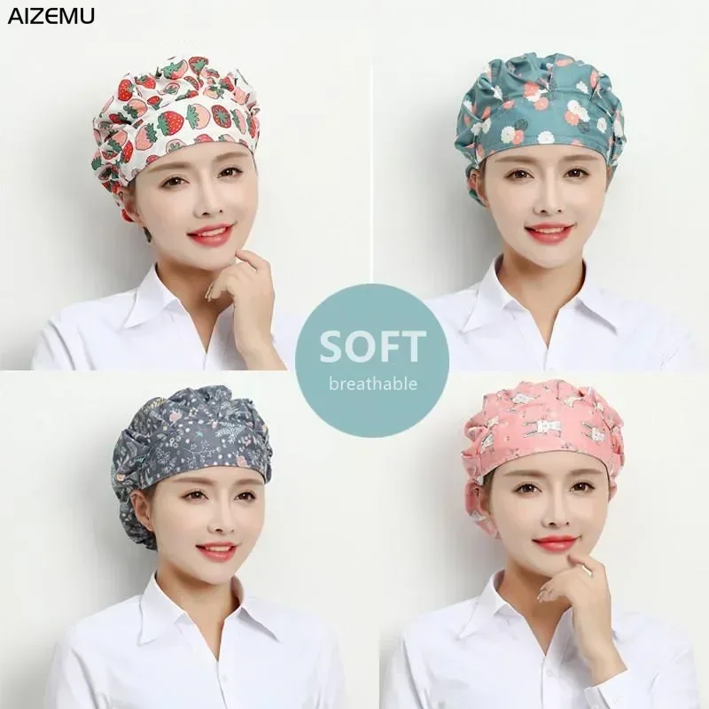 Women Dust Cooking Accessories Elastic Cap Hats Proof Chefs Restaurant Cute Work Hotel Men Kitchen Breathable Housework