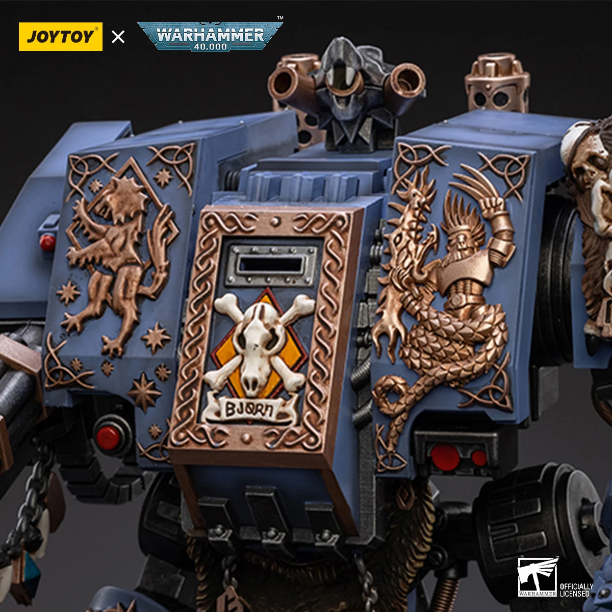 JOYTOY Warhammer 40K Space Wolves 액션 피규어 1/18 Bjorn The Fell-Handed 공동 이동식 입상 컬렉션 모델 동상 완구