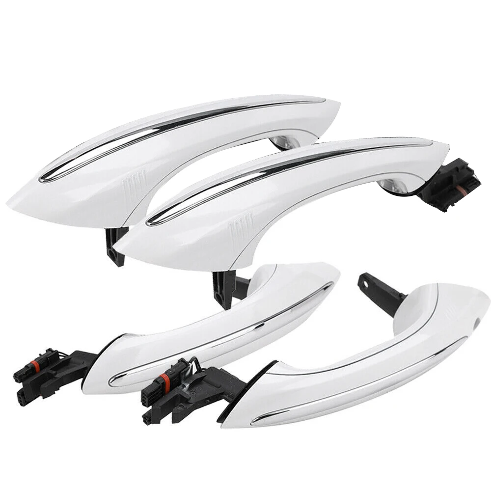 

4X White Outer Outside Exterior Comfort Access Door Handle Set For 5 6 7 Series F07 F10 F11 F06 F12 F13 F01 F02 F03