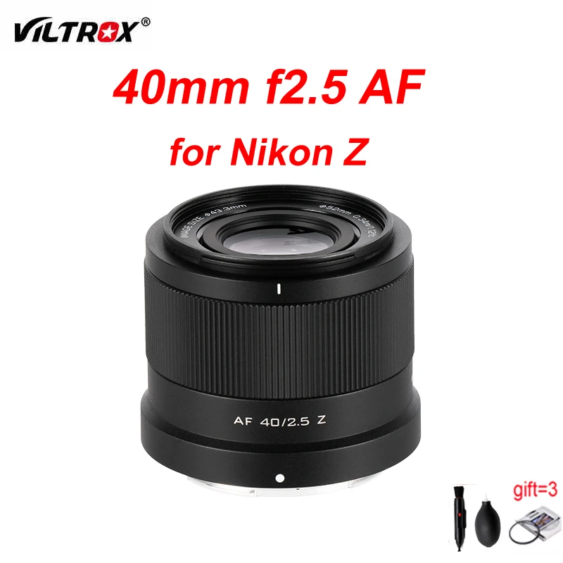 VILTROX 40mm F2.5 for Sony E Lens Nikon Z Lens Camera Lens Full Frame Auto Focus Portrait Vlog Lens For Nikon Zf Zfc Z6 Z7 Z8