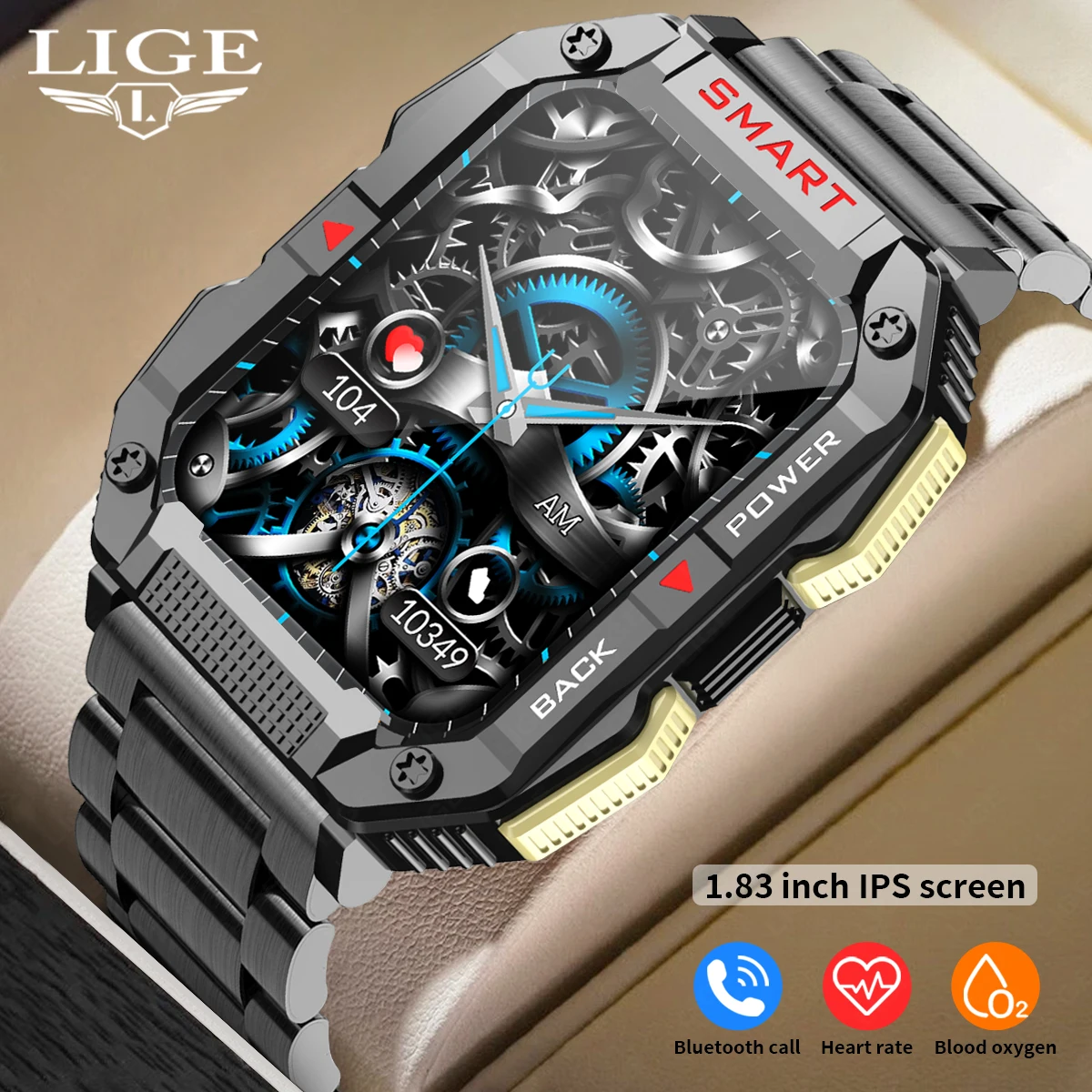 

LIGE Men Smartwatch Bluetooth Call Fitness Watch Smart Watches Heart Rate/Blood Pressure/Blood Oxygen/Sleeping Health Monitoring