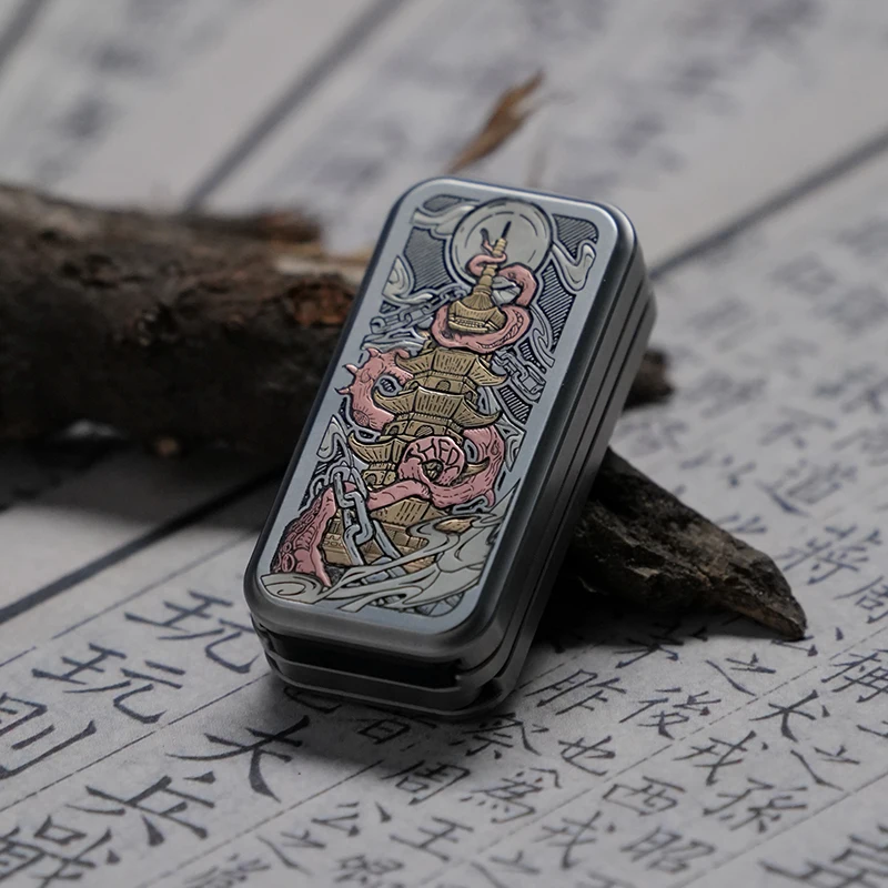 Grupa Latarki EDC Stal Nierdzewna Dwustronne Rzeźbienie Fidget Slider Zabawka Antystresowa Fidget Toys Dla Dorosłych