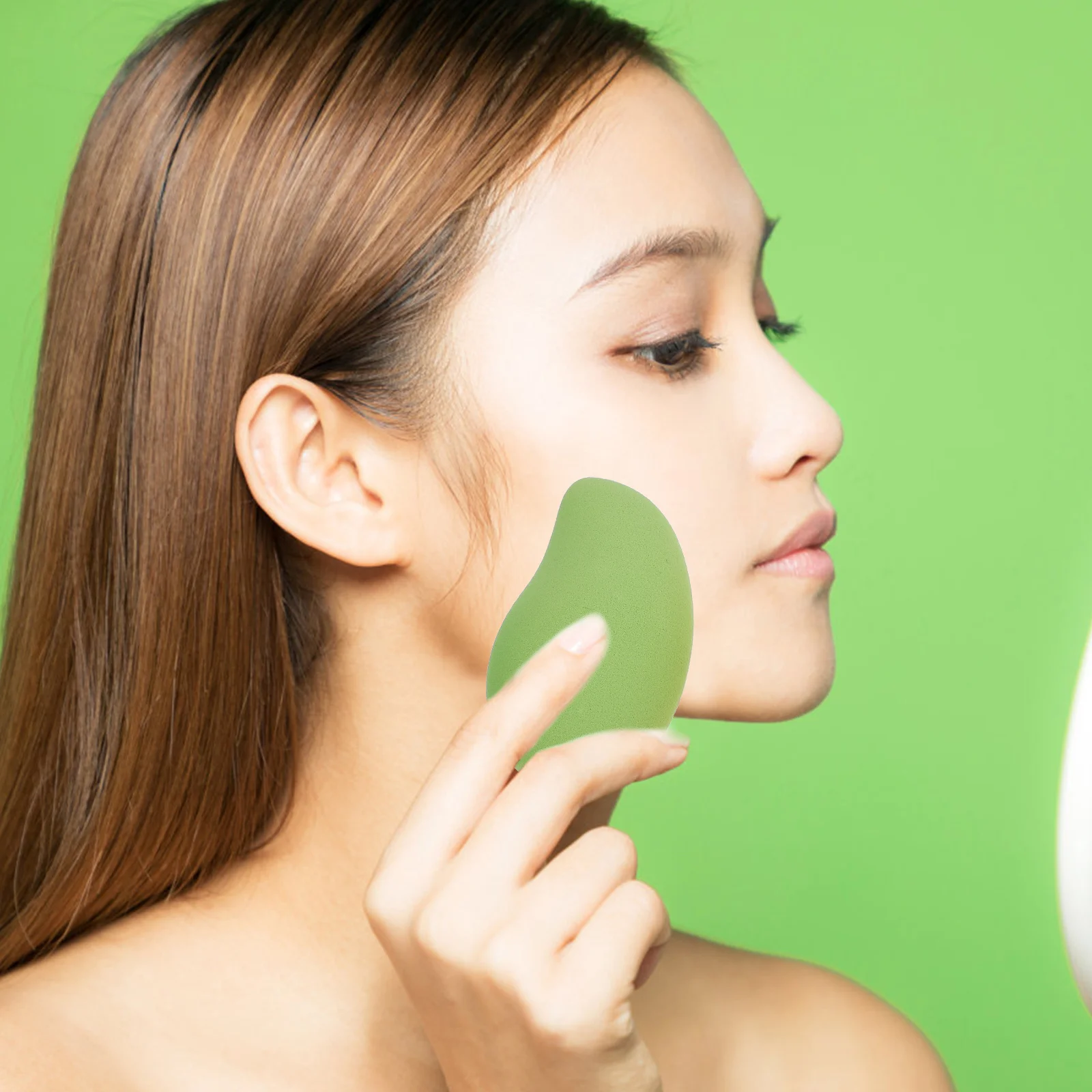 

5Pcs Mango Shape Makeup Professional Powder for Liquid Foundation Sunscreen Isolation Cream Smooth