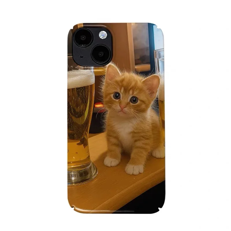 

INS Cute Orange Kitten Case for IPHONE 16E 15PRO MAX 14 13 PRO 13 PRO MAX 15PLUS 11 XR XS MAX SE Acrylic Hard Mobile Phone Cases