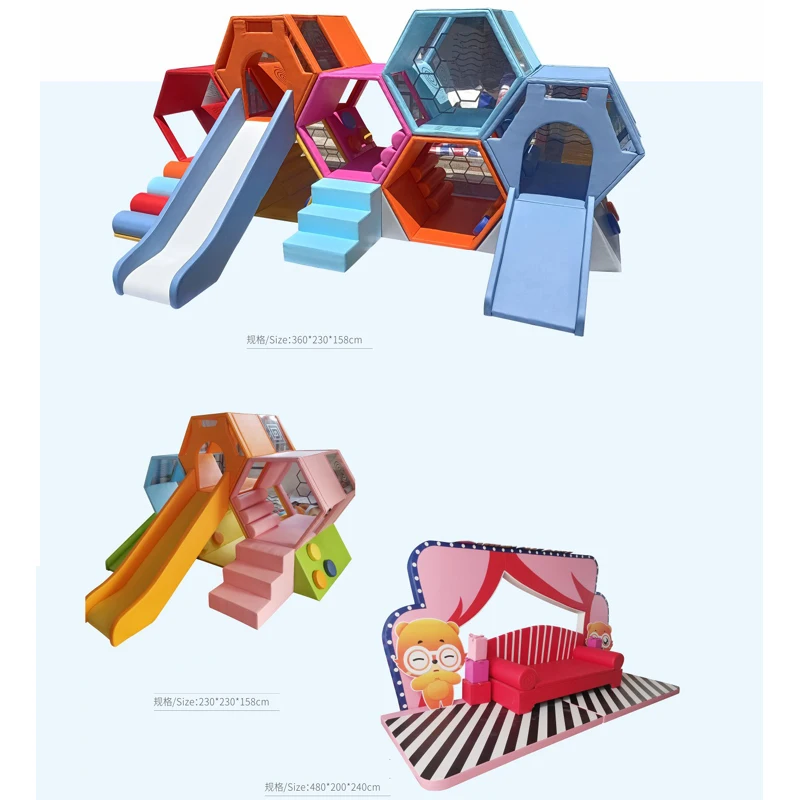 Children Indoor Play Area Equipment Furniture Set Kids Wooden Pretend Play Supermarket Shelves for Nursery School