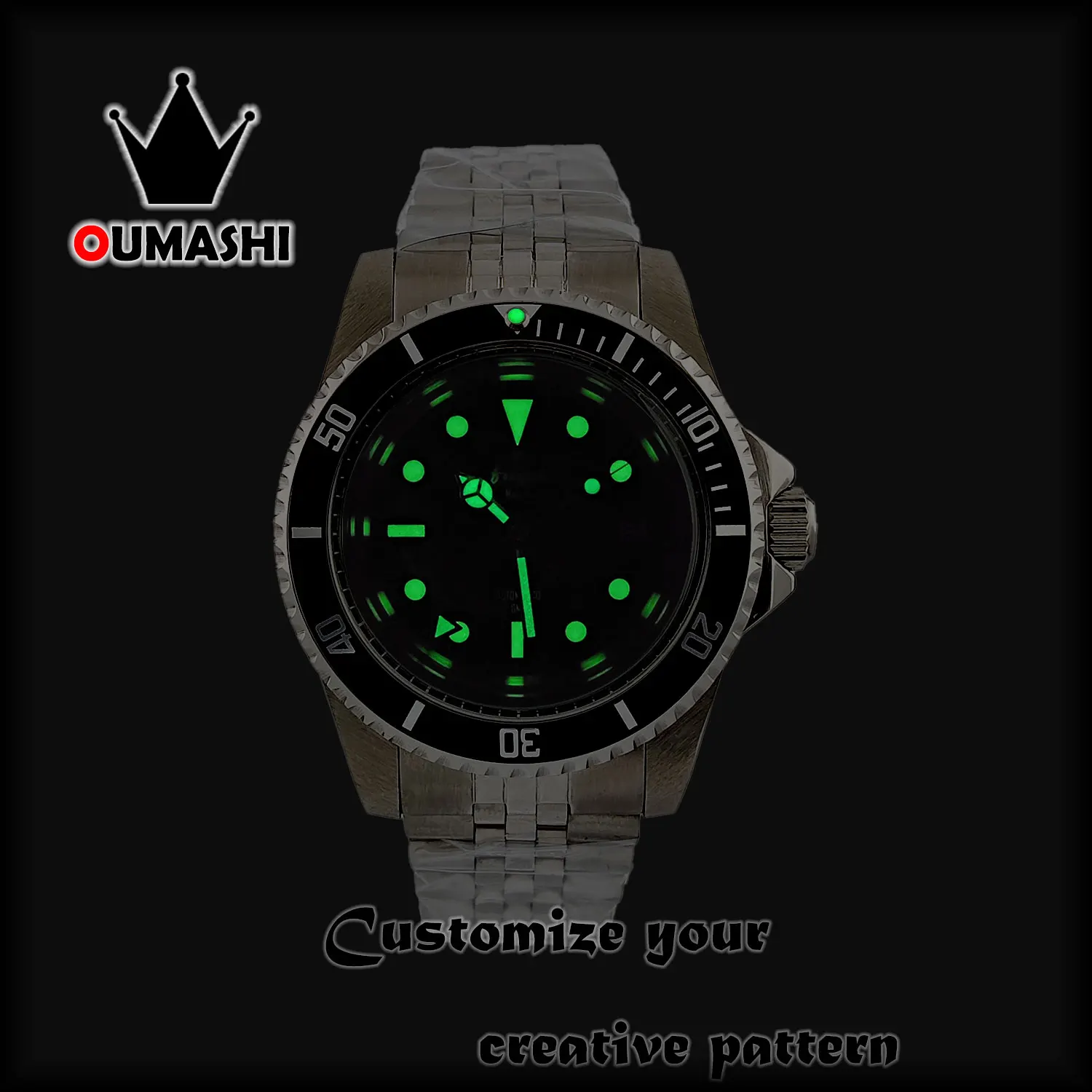 OUMASHI Design Men's watch 40MM NH35 Watch Luminous Chronograph Stainless steel Case Sapphire Crystal Waterproof Casual Fashion