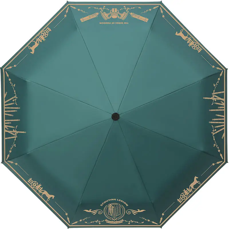 Attack Ombrello gigante animazione che circonda due yuan parasole protezione solare ombrellone da pioggia in vinile studenti e studentesseDoppio uso Omb