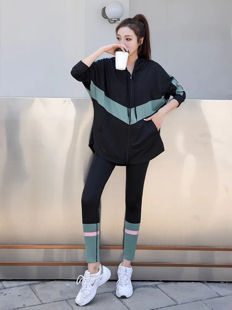 Trendy Yoga Sportswear Set Women's Long Sve Fitn Clothes Spring Autumn Slimming Morning Run Profional plus Size Gym ...