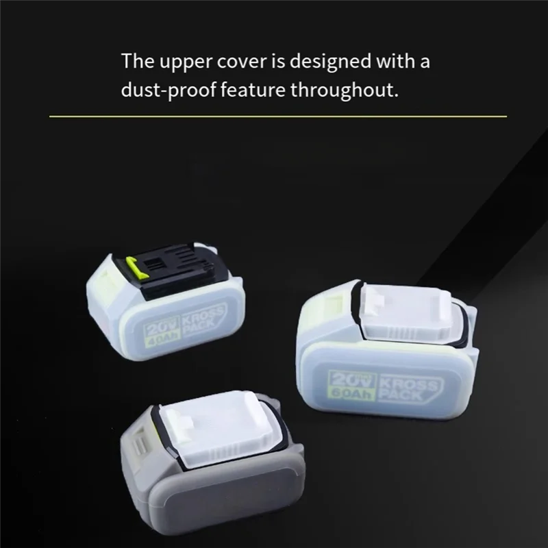 A26F-Accessori Parti del gruppo custodia batteria Coperchio protettivo in silicone per custodia superiore batteria 20V 4.0Ah/5.0Ah