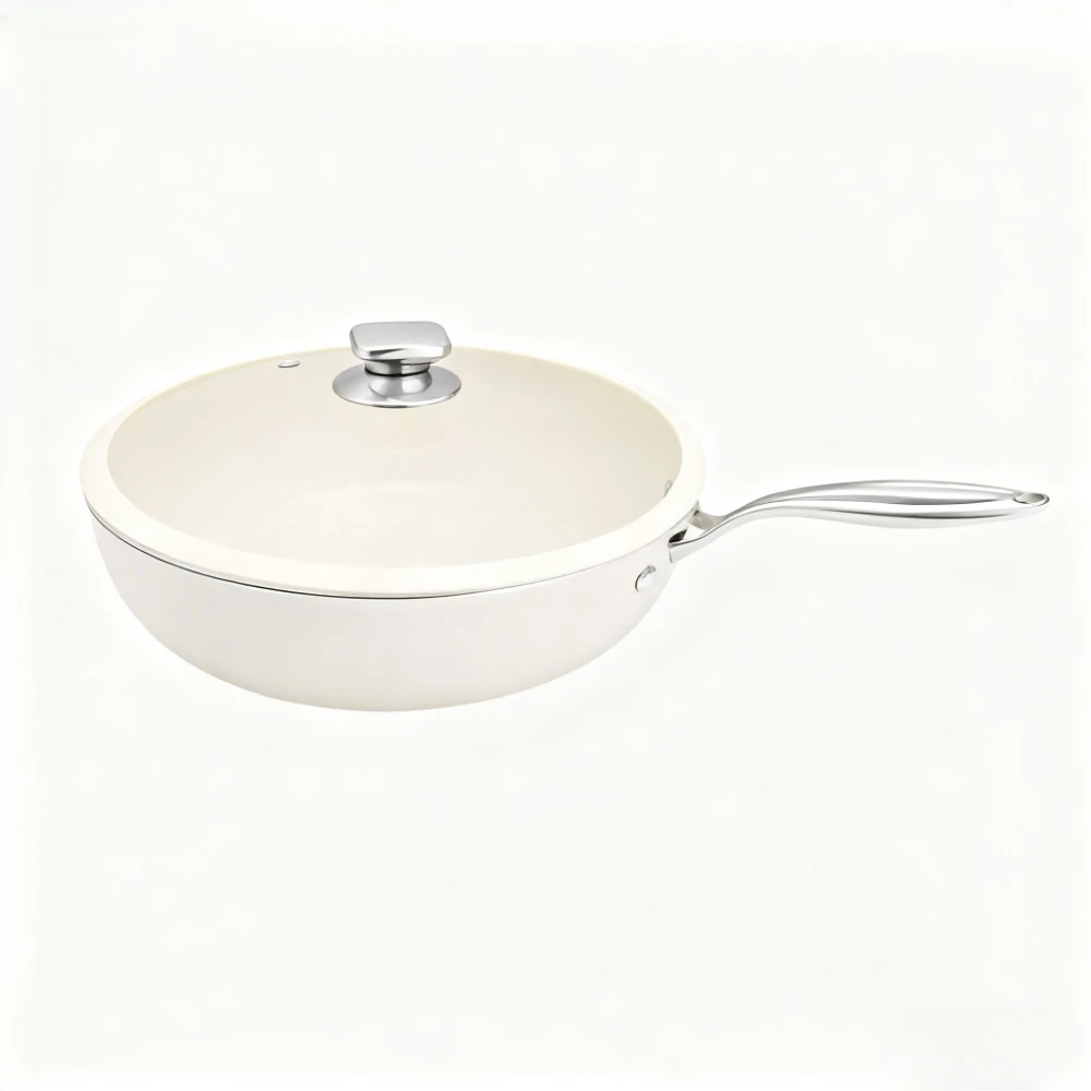 

KOSUN Frying Pan Ceramic Nonstick Wok Household Flat Frying Pan Wear Resistant and Scratch Resistant Frying Pan Kitchen Supplies