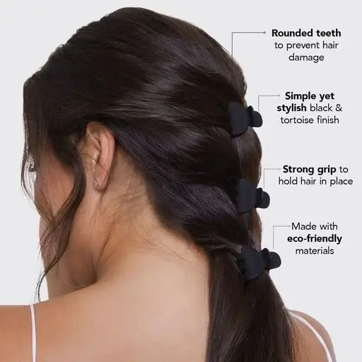 Mini pinzas para el pelo para mujer y niña, pasadores de plástico negro, marrón claro, accesorios para la cabeza