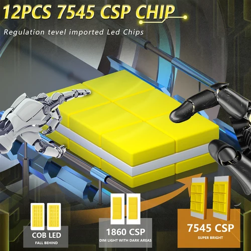 Imagen 2 del producto Chftsoan H4 Faro de coche LED Faro de lente de proyector de motocicleta 1000W 100000 Linterna frontal LM Canbus H7 H11 9005 9006 6000K 12V 24V