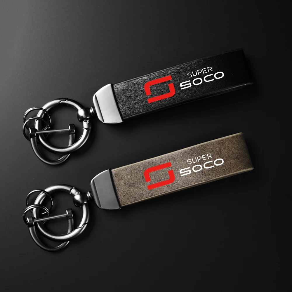 

For Super Soco CPx CUmini CUx TC 50 TC Max Wanderer TCMax 2019-2023 2020 Leather Suede Keychain Holder Carbon Leather Keyring