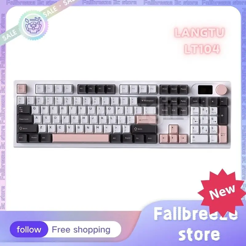 

Langtu LT104 Wireless Mechanical Keyboard Screen Bluetooth 104 Key 3-Mode Wired RGB Backlit Hot Swap Office Gamer Keyboard Gift