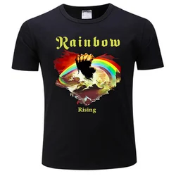 Rainbow Rising  Heavy Metal Band Oversize T-Shirts Funny Men Clothes Short Sleeve Streetwear Plus Size Tops Tee