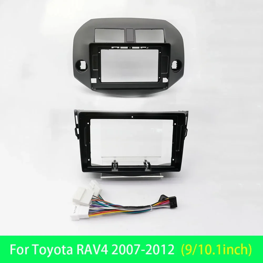 2Din 9/10.1inch Car DVD Frame Audio Fitting Adaptor Dash Trim Kits Facia Panel For Toyota RAV4 2007-2012 Double Din Radio Player