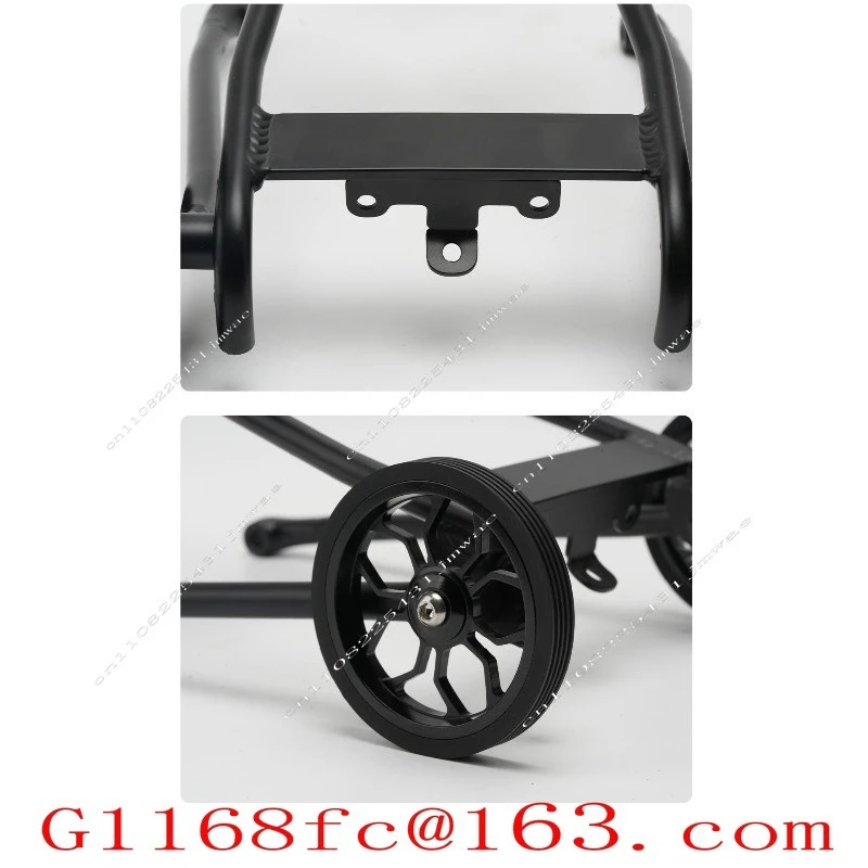 Folding Bicycle Accessories Modified Aluminum Alloy Tailstock with Guide Wheels Luggage Rack Rear Shelf
