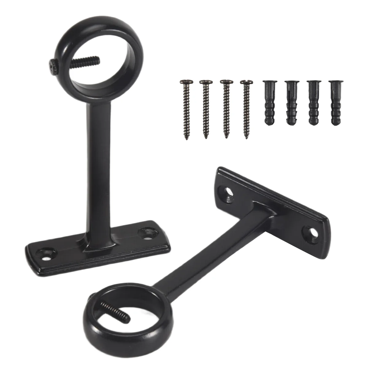 Staffe durevoli per aste per tende montate a soffitto, staffa da soffitto resistente per supporti per aste per tende da 1 pollice (set di 2, nero)