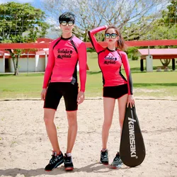 Wisuwore 2023 Parent-child Diving Suit Long Sleeve Split Swimsuit Conservative Sports Solid Surfing Snorkeling Couple Swimwear