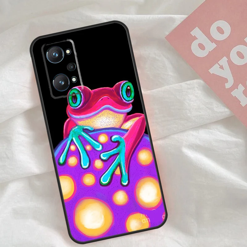 Frong Froggy Art Groovy Hippie For Realme C30 C31 C33 C35 C55 C21Y GT Neo 5 3T 2T OnePlus 11 10 9 Pro Nord CE 3 2 Lite Case