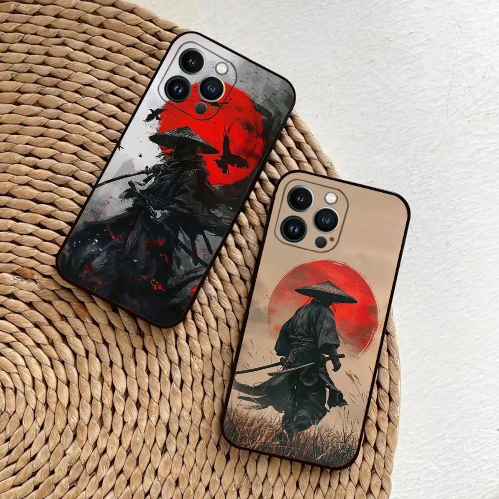 

Japanese Bushido Samurai Phone Case For iPhone 15,14,13,12,11,Plus,Pro Max,XS,X,XR,SE,Mini,8,7 Soft Silicone Black Cover