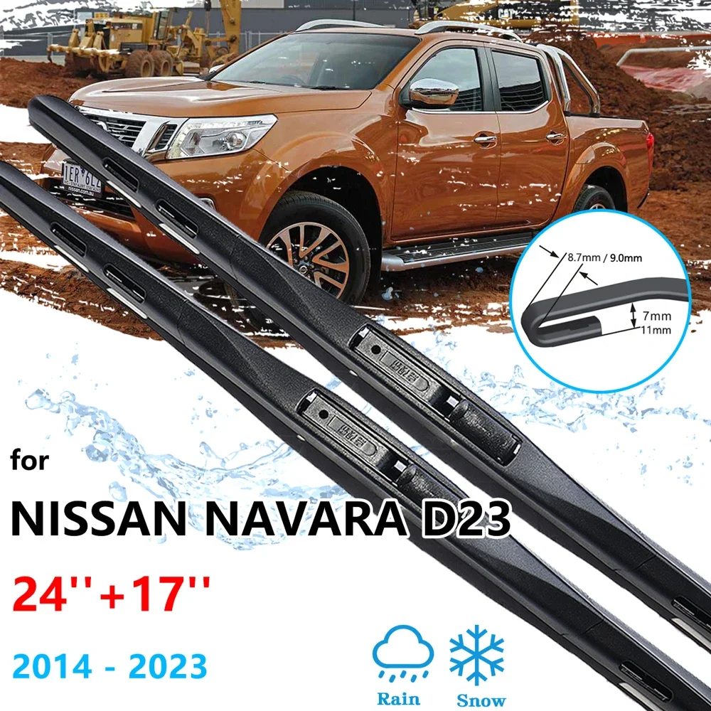 

For Nissan NP300 Navara Frontier D23 2014~2023 Car Front Wiper Blades Window Windshield Windscreen Brushes Auto Replacement Part